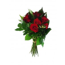 Μπουκέτο με 11 τριαντάφυλλα κόκκινα φυλλώματα
